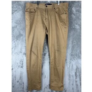 GAP Slim Travel Jean Khaki Mens 38x32 Flat Front Chino Workwear Pants